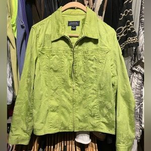 “Jones New York Signature” cotton lime green jacket. Size L